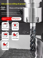 Fraise multifonctionnelle en acier au tungstène à 4 cannelures pour centre d'usinage CNC, pour le travail de fraisage des métaux