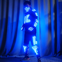 Costume de scène lumineux LED pour performance, tenue de danse pour boîte de nuit, club de danse, fête, en polyester, unisexe, adulte