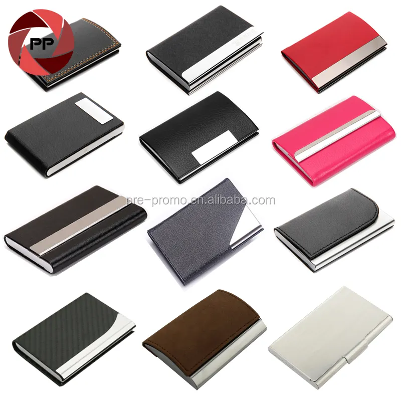Various customized metal and PU leather name business card holder