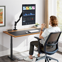 Nouveau support de bureau réglable pour un seul moniteur, écrans de 17 à 32 pouces, mouvement complet, ressort à gaz, rotation, montage VESA, design gain de place