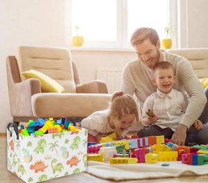 Cesta de Almacenamiento Rectangular para Niños con Diseño de Dinosaurio, Contenedor de Juguetes - Product Image 2