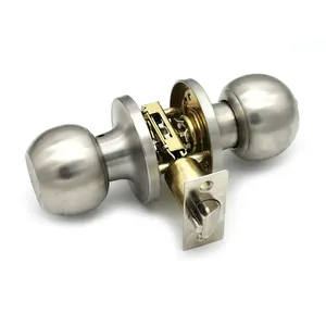 Lock Door Handle Zinc Alloy Antique Brass Finished Keyed Entry Knob Door Handle Lock Set Bedroom Door Handles With Locks