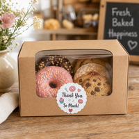 Autocollants personnalisés de remerciement en rouleau, étiquettes adhésives rondes en vinyle PP imperméables pour l'emballage de cadeaux et de pâtisseries