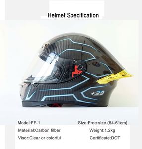 Nouveau masque intégral en fibre de carbone véritable pour moto, karting, course de motos, fermeture rapide, mousse - Product Image 3