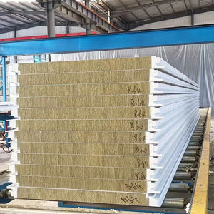 Panneaux sandwich en <span class=keywords><strong>laine</strong></span> <span class=keywords><strong>de</strong></span> roche <span class=keywords><strong>Prix</strong></span> d'usine Ignifuges Imperméables Écologiques Panneaux muraux extérieurs Isolés pour maison Froid - Product Image 2