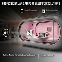 Capsule de repos insonorisée 35 dB pour aéroport, cabine de repos privée avec éclairage d'ambiance pour salon de terminal
