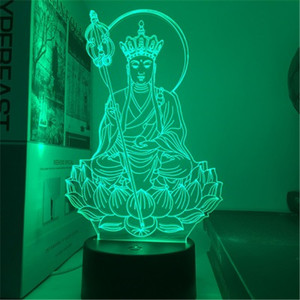 Lampe Led 3D à 7 couleurs impression bouddhiste, veilleuse Guanyin USB, lumière nocturne, éclairage d'ambiance, décoration de la maison, nouvelle collection - Product Image 6