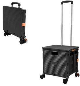 Chariot de courses pliable en plastique avec poignée réglable pour supermarché – Le chariot utilitaire indispensable - Product Image 4