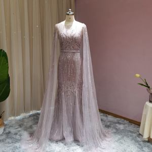 Jancember SCZ153 Hermosos vestidos de noche con mangas casquillo Sudáfrica para mujeres - Product Image 3