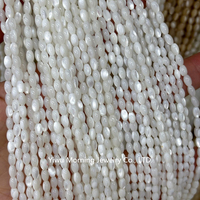Perles de nacre naturelle blanche en forme de riz pour la fabrication de bijoux