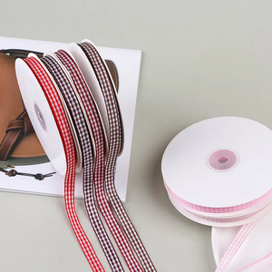 En gros 10mm Mince Double Face Vérifier Ruban Rouleaux 100 Yards Coloré Design Classique pour Pary Anniversaire Cadeau Rubans - Product Image 4