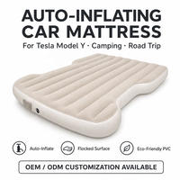 Colchón Inflable para Auto Tesla Modelo Y, Colchoneta de PVC Flocado Autoinflable con Bomba Eléctrica para SUV, Camping y Viajes por Carretera