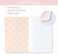 Carnet de notes Kawaii à couverture souple avec Logo personnalisé, vert et rose