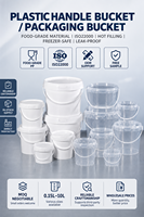 Seau en plastique transparent de qualité alimentaire, petit et épaissi avec couvercle, pour thé au lait, yaourt
