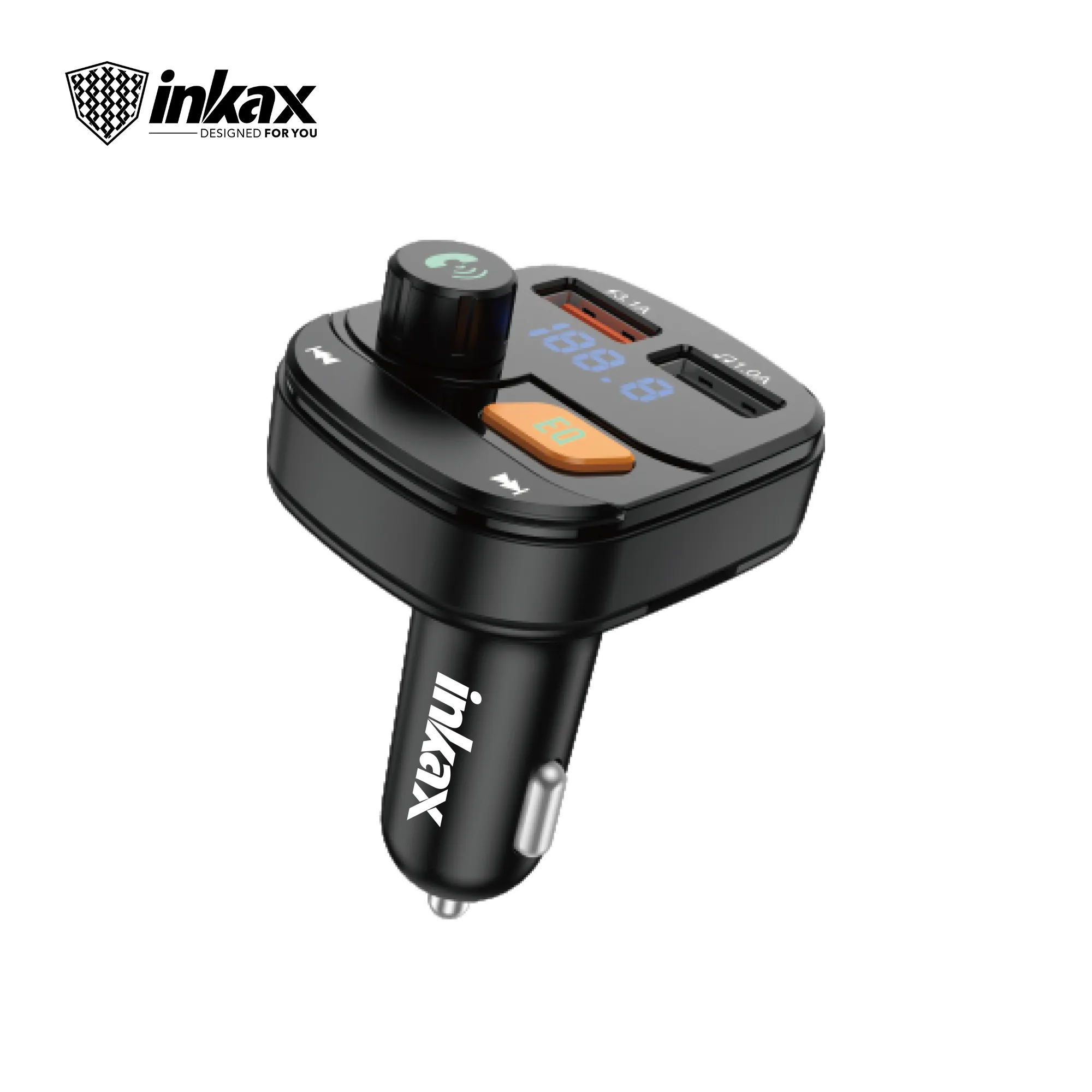 Inkax Car Accessories 2024 15W 3.1A Fast charging MP3 Car Charger MP3 WMA WAV Calling music TF card USB DISK with LED Display