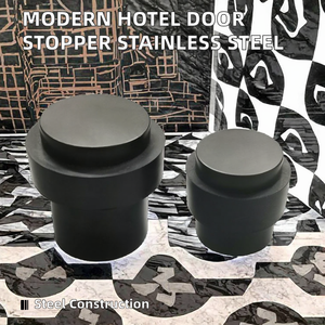 Butée de porte murale robuste en acier inoxydable brossé avec embout en caoutchouc, protection durable pour hôtels et salles de bain - Product Image 2