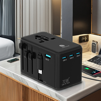 Adaptateur de prise universelle Kantravel Global 2500W AC GAN 70W 3U+1U Adaptateur de voyage tout-en-un Chargeur mondial UK US EU AU