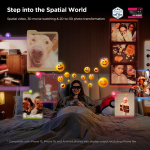 Rayneo AIR 3S Pro แว่นตา AR 1200nits Micro OLED 1980P หน้าจอแสดงผลวิดีโอ3D แว่นตาภาพยนตร์เข้ากันได้กับอุปกรณ์ DP - Product Image 5