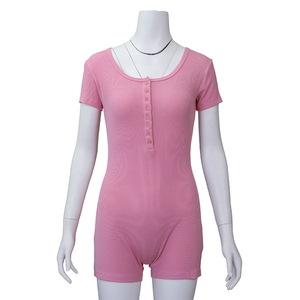 Nouvelle Collection 2026 : Combinaison de Sport Y2K Sexy pour Femme, Manches Courtes, en Coton et Spandex, 275 g/m², Idéale pour le Yoga et la Gym - Product Image 1