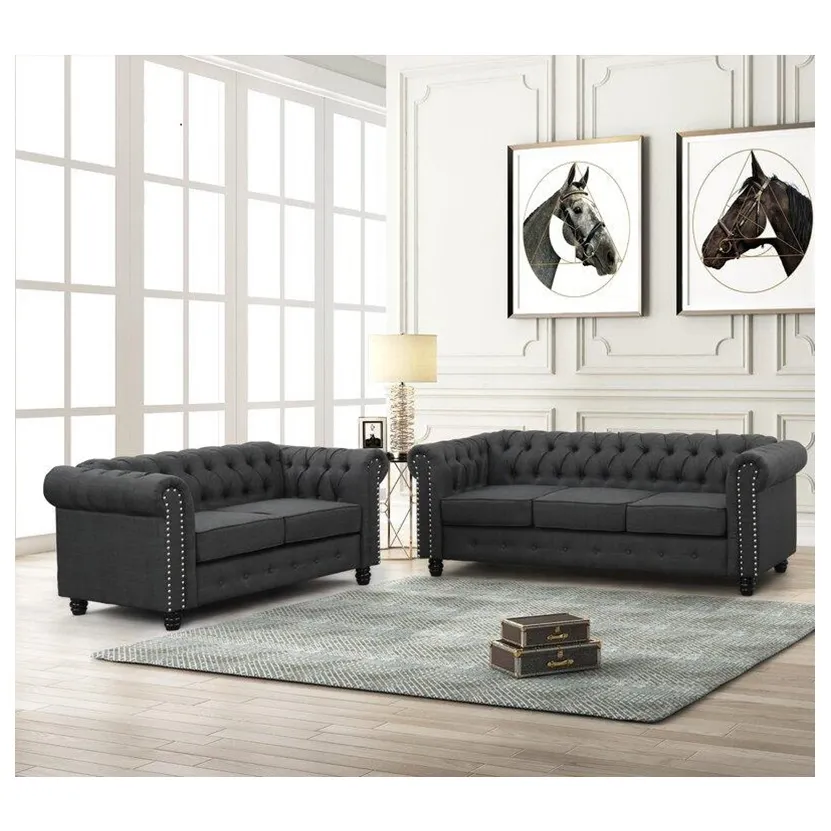 Heißer Verkauf 3 2 Sofas Chesterfield Couch Wohnzimmer Sofa Set Möbel