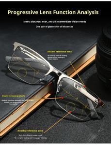 Lunettes <span class=keywords><strong>de</strong></span> lecture carrées blanches unisexe, verres photochromiques multifocaux transparents anti-lumière bleue, personnalisables, vente en gros d'usine - Product Image 1