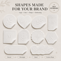 Étiquettes autocollantes blanches personnalisées en relief pour emballages de luxe, sceaux de logo en papier gaufré à sec pour cadeaux, bougies et boîtes