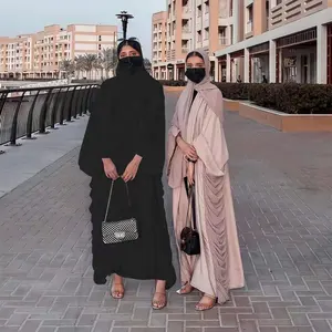 2022 New Dubai Solid Abaya Islamic Clothing Skirt Elegant Lace Up Middle East Dubai Long Dress Muslim Women Clothing Dress