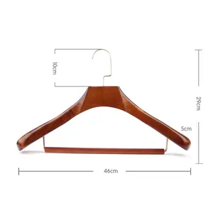 Luxury ELATE Brand Customized Fashion Wooden Coat Hanger Wide Shoulder Hanger For Clothing Store