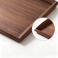 Plateau en bois pour le rangement du thé, plateau de service pour collations, plusieurs tons de bois, plateau rectangulaire en bois massif