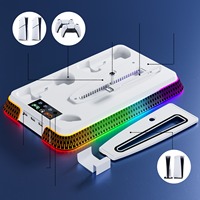 Station de charge multifonction personnalisée, support de charge de ventilateur de refroidissement à lumière colorée RVB pour Ps5 Slim