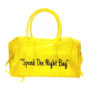 WR moda kız parlak holografik su geçirmez hafta sonu seyahat gece harcamak silindir çanta