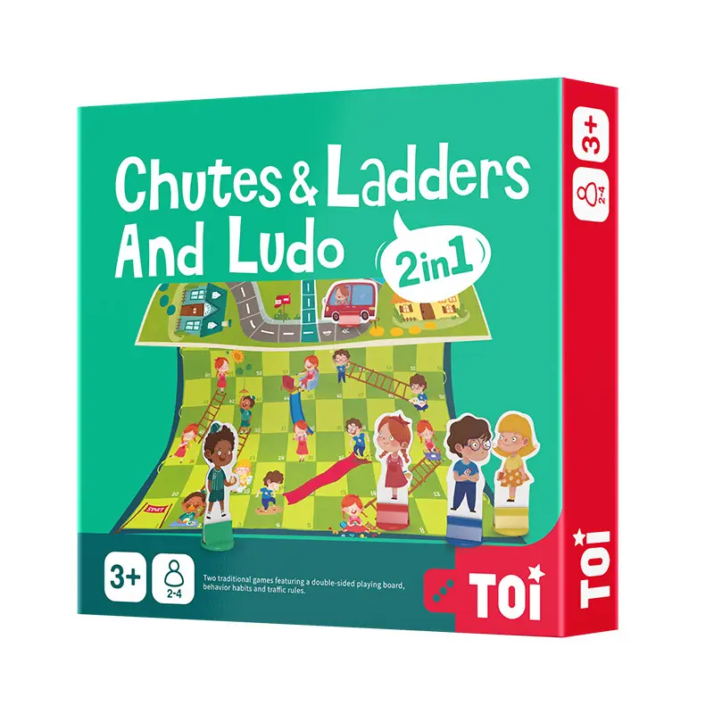 Toi 2 में 1 शतरंज बच्चों chutes और सीढ़ी और लूडो खेलने खेल चेकर बोर्ड खिलौना बोर्ड खेल लूडो सांप और सीढ़ी शतरंज