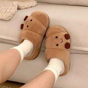 XIXITIAO Pantuflas de Peluche con Forma de Pan, Cálidas, Antideslizantes, para Parejas, Pantuflas de Invierno para Interiores, Venta al por Mayor - Product Image 1
