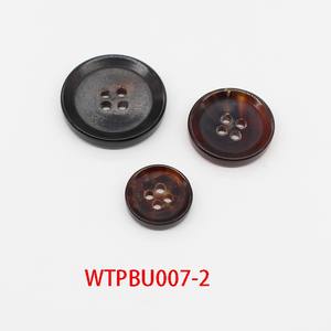 थोक मूल्य स्टॉक काले भूरे रंग का कस्टम लोगो 4 छेद गोल असली प्राकृतिक भैंस सींग का बटन - Product Image 4