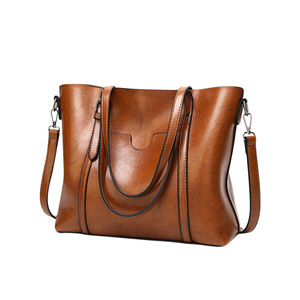 Nouveau Sac à Bandoulière de Luxe en Cuir PU Huilé, Sacs à Main Décontractés, Sacs de Dame Type Coffre, Grand Sac à Bandoulière - Product Image 1