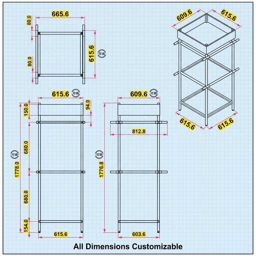 Custom Metal Clothes Display Stand Floor Garment Rack for T-Shirt Dress Carpet Retail Store Supermarket Display Shelves OEM — view 4