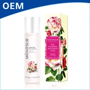 Melhor etiqueta privada personalizada embalagem natural cuidados com a pele rosa água facial toner