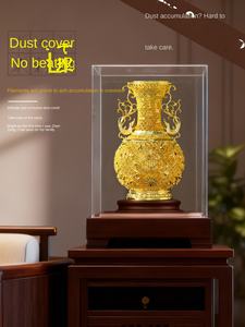 Vaso Feng Shui in Ottone Placcato Oro, Artigianato Intangibile del Patrimonio Culturale, Ornamento per Soggiorno e Ufficio - Product Image 4