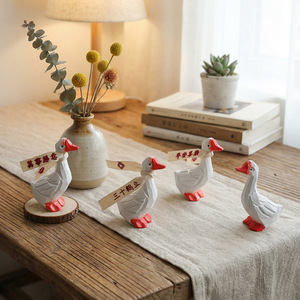 เครื่องประดับเรซิ่นรูปเป็ดการ์ตูนสุดสร้างสรรค์ ของตกแต่งโต๊ะทำงาน ของขวัญวันเกิด ของตกแต่งบ้านสไตล์ศิลปะ รูปทรงสัตว์ ทำจากพลาสติกและเรซิ่น - Product Image 2