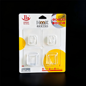 Crochets muraux adhésifs transparents double face sans couture en acier inoxydable de 5,5 cm, puissants et résistants pour outils de cuisine et de salle de bain (vente en gros) - Product Image 2