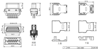 Connecteur d'encodeur servo Fanuc PCR-E20FS & PCR-V20LA 20P
