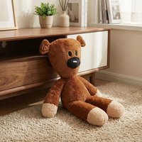 Boneka Beruang Kepala Besar Minimalis Lucu, Boneka Teddy Beruang Coklat Kepala Segitiga, Boneka Isi Lembut Kawaii Jelek Nan Imut untuk Dekorasi Rumah