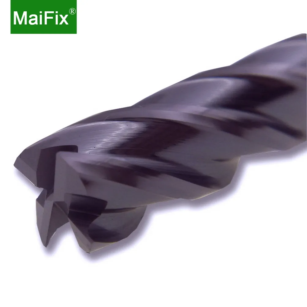 Maifix 1PCS alargar 4 flauta HRC45 de fresado CNC herramienta de carburo sólido duro de molino de extremo para Metal