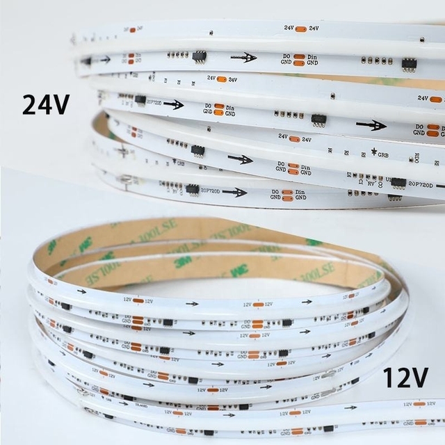 Smart RGB COB Copper LED Strip Light 576 LEDs/m 12V/24V IP65 Waterproof with Controller CRI90 50000h Lifespan 2-Year Warranty