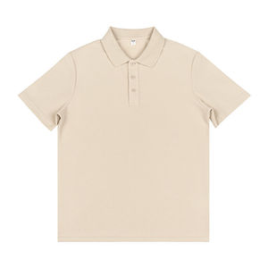 Polo Shirt Short Sleeve Solid Color Cotton For Daily Wear Glacier Blue - Product Image 3