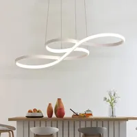 현대 Led 샹들리에 조명 천장 펜던트 램프 주방 거실 식당 바 테이블 화이트 디자인 서스펜션 매달려 빛