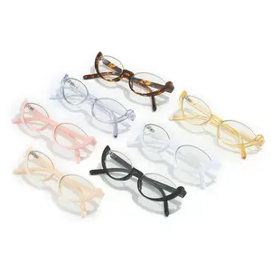 Lüks yüksek kalite Oval yarım çerçeve güneş gözlüğü moda trendi anti-mavi kişilik bilgisayar gözlük