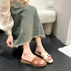 Sandales plates en similicuir pour femmes Sexynite, marron, blanc, noir, or, <span class=keywords><strong>argent</strong></span>, à bout carré ouvert, tendance, à enfiler, décontractées, pour la plage - Product Image 4