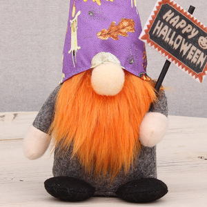 Halloween Decoration <b>Standing</b> Faceless Dwarf Doll With Custom Print <b>Hat</b> For Halloween Party Decor - Product Image 3