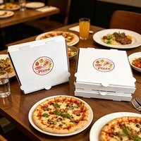 SP4724 Caja de Pizza para Llevar, Ecológica, de Cartón Corrugado B/E, con Logotipo Personalizado Impreso, con Laminado Mate, Venta al Por Mayor